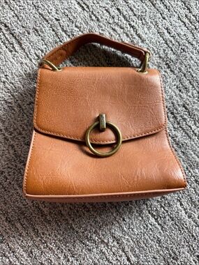 Universal Thread Small Brown Top-Handle Mini Bag with Ring Accent